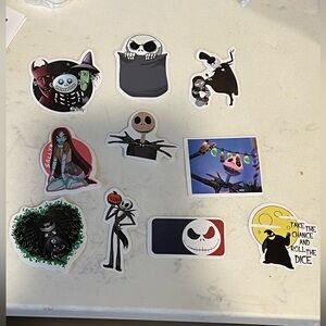 10 Nightmare Before Christmas Stickers Sally Jack Skellington Oogie Boogie